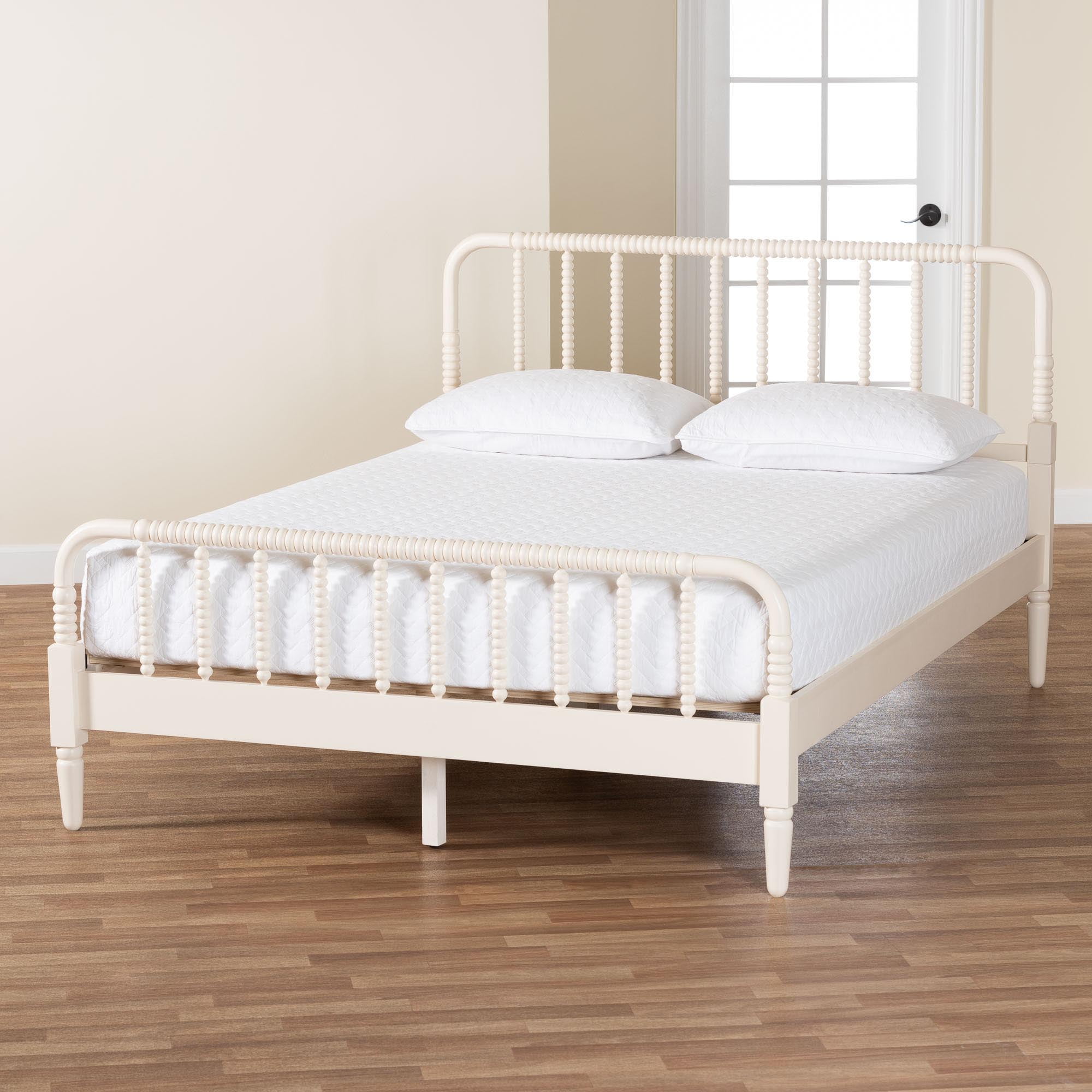 Baxton Studio Braith Farmhouse Platform Bed, Queen, Ivory