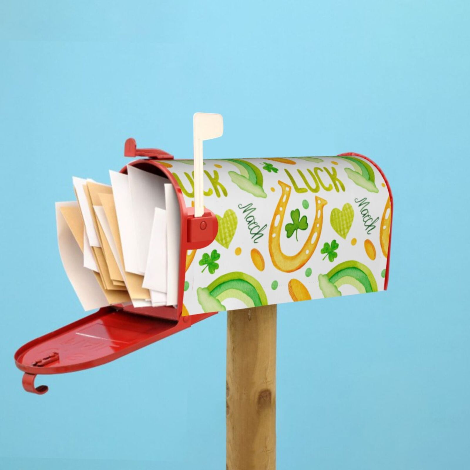 Xecao St Patrick's Day1 for Mailbox Cover with Magnetic Strips, Waterproof and Sunscreen, Adds a Decorative Touch to Your Garden Yard.