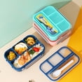thumbnail image 4 of Bento Box para adultos, lonchera Bento para niños con 4 compartimentos y cuchara, caja de almacenamiento de alimentos a prueba de fugas de 1000 ML para la escuela, 4 of 5