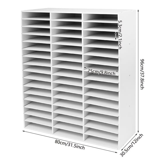 48 Compartments Mail Sorter Organizer Paper and Mail Organizer Cabinet White