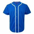 thumbnail image 6 of TOPTIE Men's Baseball Jersey Plain Button Down Shirts Team Sports Uniforms-Blue White-XL, 6 of 9