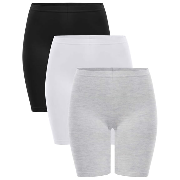 3 Pack Biker Shorts Women,Anti Chafing Shorts,Cotton Shorts for Underdress,Workout Yoga Compression Novelty Shorts for Running