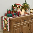 thumbnail image 6 of Christmas Table Runner - Xmas Balls Flowers Red Buffalo Plaid Check Winter Holiday Decorative Farmhouse Table Decorations for Kitchen Dinning, Indoor Outdoor Dinner Party Decor 13x72 Inch, 6 of 6