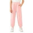 thumbnail image 2 of Cowsor Big Kids Boys Girls Solid Elastic Waist Long Pants With Pockets Casual Comfortable Daily Wear Bottoms For 3-13 Years Old, 2 of 6