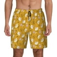 thumbnail image 2 of Picia Daisies Flowers pattern Mens Swim Trunks with Compression Liner Stretch Beach Shorts Quick Dry with Zipper Pockets No-Chafing Board Shorts-Medium, 2 of 9