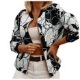 thumbnail image 2 of Femmes Zip vers le Haut Col Montant Short Outwear Tops Veste Légère Décontractée Manteau, 2 of 8