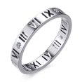 thumbnail image 1 of Women CZ Roman Numeral Ring for Wedding Band Engagement Promise, 1 of 4