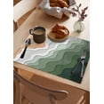 thumbnail image 6 of Sage Green Gradient Stripes Placemats Set of 4,Wipeable Washable Table Mats for Dining Tables,Summer Beach Place Mats for Kitchen Event Party Tabletop Decor, 6 of 7