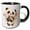 Black/White, variant on 3drose, Cute Panda Bear Holding Pink Flowers Illustration, 11oz Mug