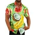 thumbnail image 2 of Xysaqa Short Sleeve Tops Mens White Tee Shirts Men's Hawaiian Shirt Short Sleeves Fruit Printed Buttons Down Shirts for Men Big & Tall Holiday Party Summer Tropical Beach Shirts S-5Xl T Shirts for Me, 2 of 4