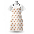 thumbnail image 3 of Starfish Apron, Graphic Illustration of Summer Season Inspired Aquatic Animals Tropical Climate, Unisex Kitchen Bib with Adjustable Neck for Cooking Gardening, Adult Size, Orange White, by Ambesonne, 3 of 4
