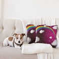thumbnail image 4 of Ambesonne Cartoon Throw Pillow Cover 2 Pack, Rainbow Colored Stars, 24", Maroon and White, 4 of 5