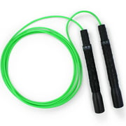 EliteSRS, Fit  Pro Freestyle Jump Rope for Tricks and Fitness; Long Handles with Grip Tape (Neon Green)