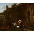 thumbnail image 3 of Nicolaes Pietersz. Berchem 17x15 Black Modern Framed Museum Art Print Titled - Shepherds Beside Roman Ruins (1661), 3 of 5
