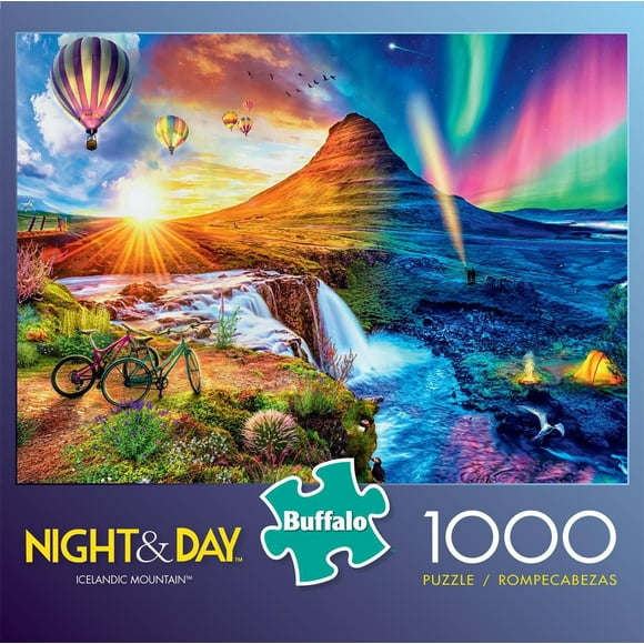 Buffalo Games - Night & Day - Icelandic Mountain - 1000 Piece Jigsaw Puzzle