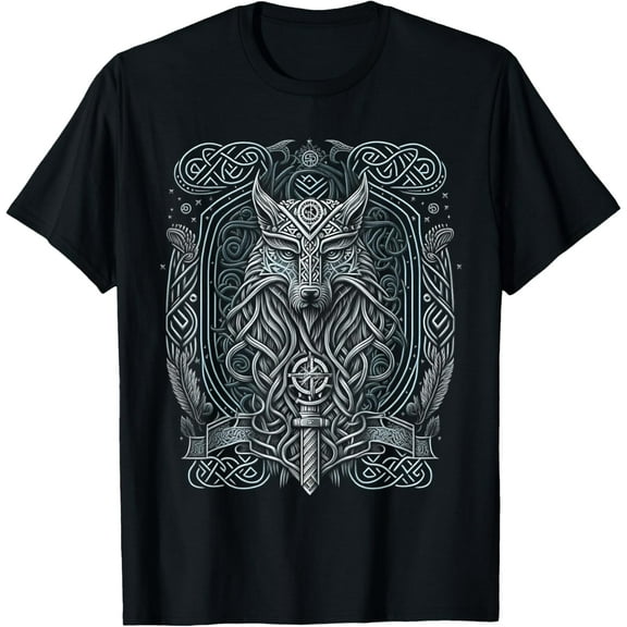 Odin's Wolf Northman Valhalla Norse Mythology T-Shirt Tops Tee