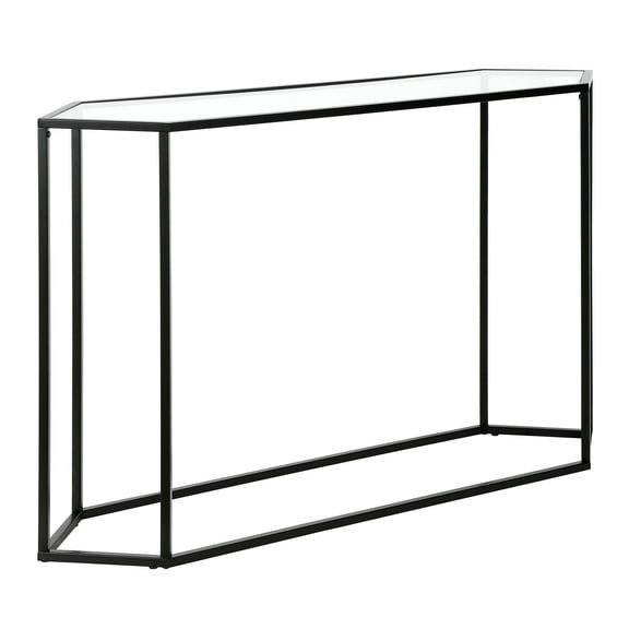 Evelyn&Zoe Beck 48" Wide Hexagonal Console Table, Blackened Bronze