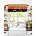 thumbnail image 6 of Valances for Windows Thanksgiving Stripes Rod Pocket Cafe Window Treatments Valance Curtains for Kitchen Bathroom Laundry Basement Windows 60"x14", 6 of 6