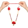 thumbnail image 2 of Shubhkart Makhamali Artificial Moti Garland, Red, 2 of 4