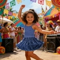 thumbnail image 2 of Xijirk Girls Dresses,Girls Party Dress Layered Tutu Skirt for Celebrations,Dresses for Girls,Navy,2-3 Years, 2 of 4
