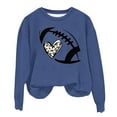 thumbnail image 1 of Rbaofujie Chandails pour Femmes Tendance Chandails Décontractés Imprimés Col Rond Manches Longues Haut Ample Chandails en Molleton Bleus Automne Chandails à Capuchon pour Femmes, 1 of 3
