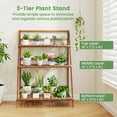 thumbnail image 5 of Costway 3 Tier Folding Shelf Stand Bamboo Flower Pot Display Rack Bookcase Organizer, 5 of 10