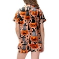 thumbnail image 5 of Enyan Girls Halloween Pajamas Short Sleeve Pumpkin/Ghost Pjs Set Kid Toddler Jammies Sleepwear Loungewear Set Girl Pajamas(Orange), 5 of 5