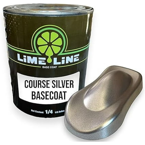 LiME LiNE Automotive Basecoats, 1k Urethane Base Coat Color (Silver Basecoat Quart)
