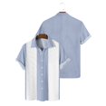 thumbnail image 4 of Lumtrix Mens Funky Hawaiian Bowling Shirts Holiday Theme Shirt Button Down Shirts Big and Tall Guayabera Camp Shirt Sky Blue 7XL, 4 of 4
