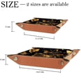 thumbnail image 4 of Women Girls Leather Square Dish Trinket Plate Jewelry Tray, Golden Butterfly Pattern Mothers Day Birthday Gift, 4 of 6