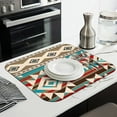 thumbnail image 3 of Boho Kitchen Dish Drying Mat 16x18 Inch Microfiber Washable Reusable Super Absorbent Dish Drainer Pad for Home and Cafe Use, 3 of 7