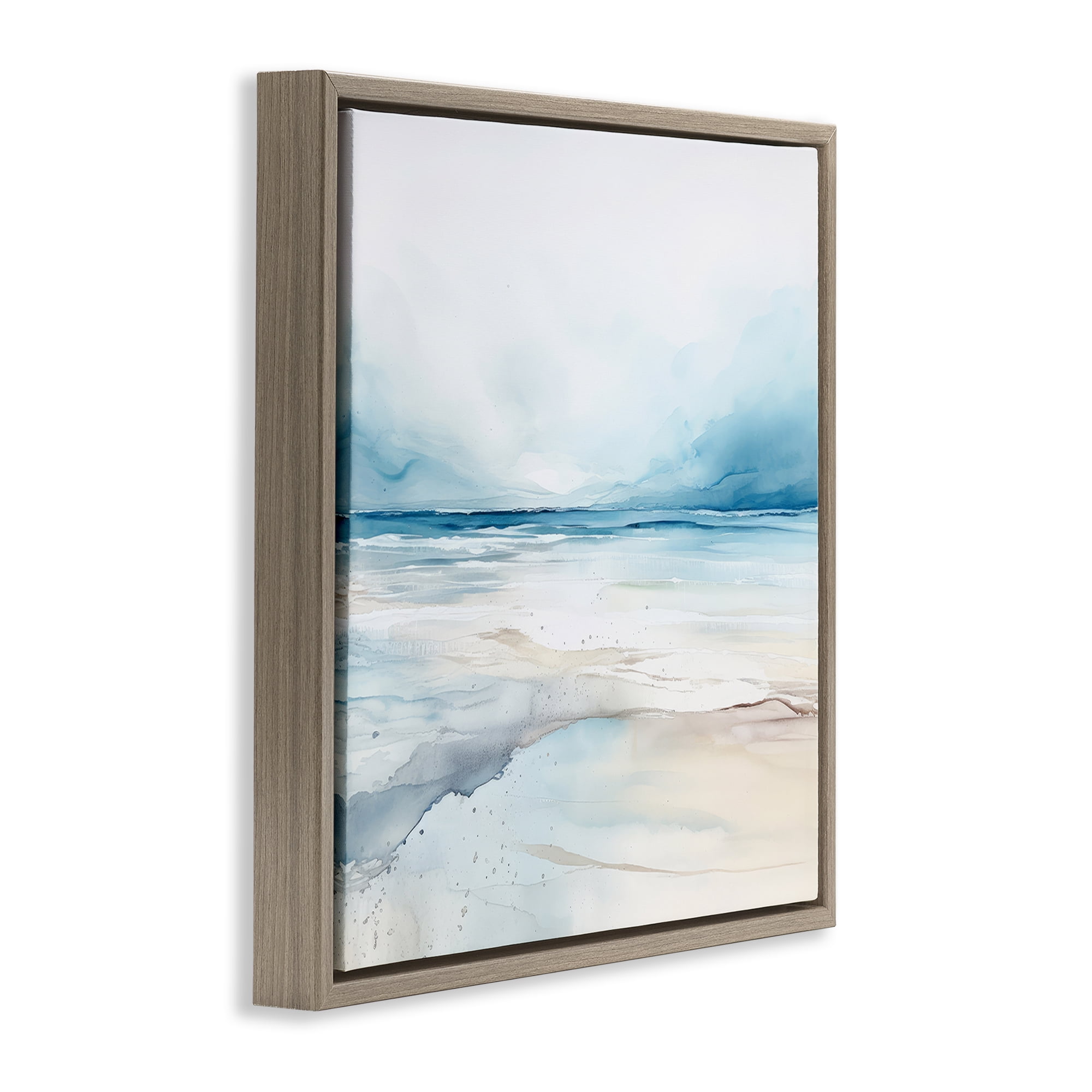 Stupell Industries Nautical Scenery Abstract Abstract Painting Brown Floater Framed Canvas Art Print Wall Art, 18 x 18