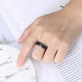 thumbnail image 4 of 6mm Black Tungsten Ring for Unisex Men's Blue Groove Wedding Bands Engraved I Love You Size 6-17, 4 of 5