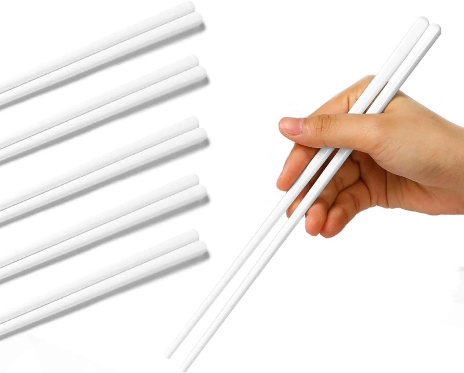 Ceramic Chopsticks Set of 5, Porcelain Chinese Chopsticks Easy To Clean