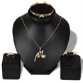 thumbnail image 3 of Ayyufe KC Gold Plated Rhinestone Heart M Letter Pendant Necklace Ring Bangle Earrings, 3 of 7