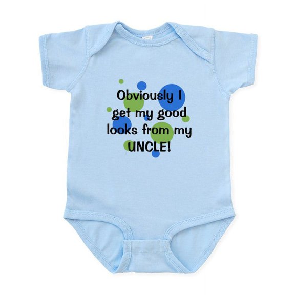 CafePress - Good Looks From Uncle Infant Bodysuit - Baby Light Bodysuit, Size Newborn - 24 Months