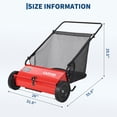 thumbnail image 2 of 26" Push Lawn Sweeper, 7 cu ft Grass Cutter & Leaf Collector with 4 High-Speed Brushes, Durable Steel Walk-Behind Sweeper for Yard Cleanup, 2 of 7