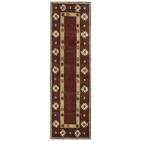 Rizzy Rugs Southwest Area Rug SU2014 Burgundy Blocks Cubes 2' 6" x 8' Rectangle