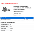 thumbnail image 2 of Distributor Cap and Rotor Kit - Compatible with 1990 - 1993 Mazda B2600 2.6L 4-Cylinder 1991 1992, 2 of 2