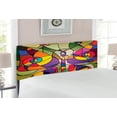 thumbnail image 2 of Butterflies Headboard, Butterfly Wings Consisting of Twisted Lines Modern Abstract Design, Upholstered Decorative Metal Bed Headboard with Memory Foam, Full Size, Multicolor, by Ambesonne, 2 of 4