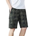 thumbnail image 1 of Aayomet Men Shorts Mid Waist Pant Short Cargo Pant Solid Splice Pocket Drawstring Shorts Fashion Solid Color Loose (Green, L), 1 of 5