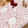 thumbnail image 3 of Valentine''s Day Tablecloth Rectangle 60 x 120 Inch, Love Heart Table Cloth, Waterproof Hot Stamping Dot Table Cover for Anniversary Wedding Party Holiday Kitchen Dining Room Decor, Glitter Red White, 3 of 6