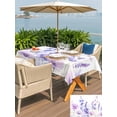 thumbnail image 6 of 54x80 Inch Outdoor Tablecloth with Umbrella Hole Zipper Rectangle Spring Flowers Rectangular Tablecloths Outside Waterproof Watercolor Idyllic Lavender Purple Plant Patio Table Cover for Picnic Party, 6 of 8