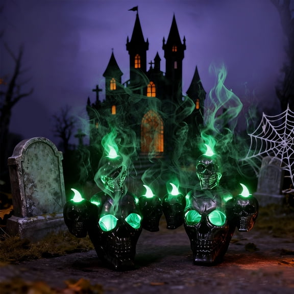 Halloween Skeleton Led Light Figurines Decoration, Creative Spooky Skull Lamp Horror Vibe Home Ornament For Halloween Party And Desk Display