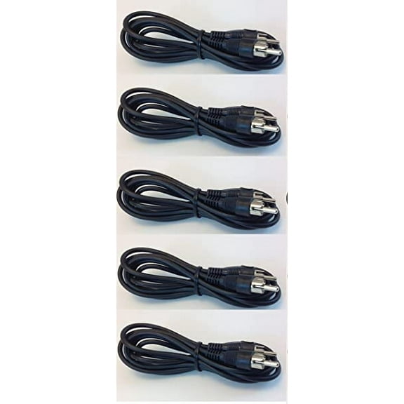 RCA Mono 6FT Cable for Video OR Mono Audio (5 Pack)