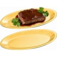 thumbnail image 1 of SANQIAHOME 10.9*6.7 In Thick Stainless Steel Dinner Plate 2-Piece Set, Egg-Shaped Appetizer Plate,Gold, 1 of 9