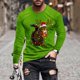 thumbnail image 1 of Blusas y camisas de manga larga con cuello redondo para hombre Blusa de manga larga con cuello redondo y estampado navideño para hombre Blusa de poliéster para hombre, 1 of 3