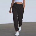 thumbnail image 3 of Women's High Waisted Loose Sportswear Pants with Pockets - Jogging Pants for Fashionable Casual Wear and Holiday Seasons,Black,L, 3 of 8