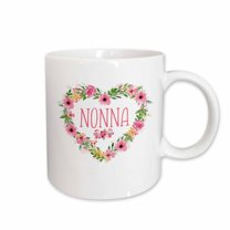 3drose, Nonna Italian Grandmother Floral Keys Red Hearts Design Wth Love, 15oz Mug