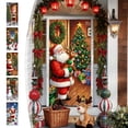 thumbnail image 1 of Funda de puerta navideña de 35x72 pulgadas - Cortina navideña para Santa Claus para decoración de puertas y paredes, tela de poliéster, fácil de instalar, 1 of 6